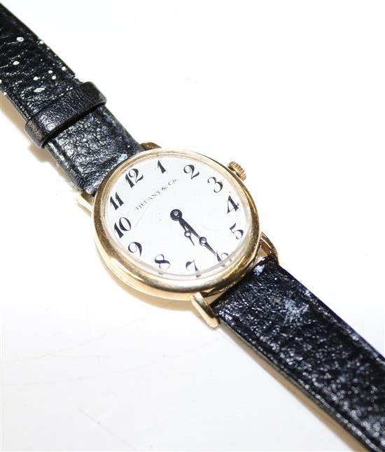 A ladys 1960s 14ct gold Concorde manual wind wrist watch, retailed by Tiffany & Co,